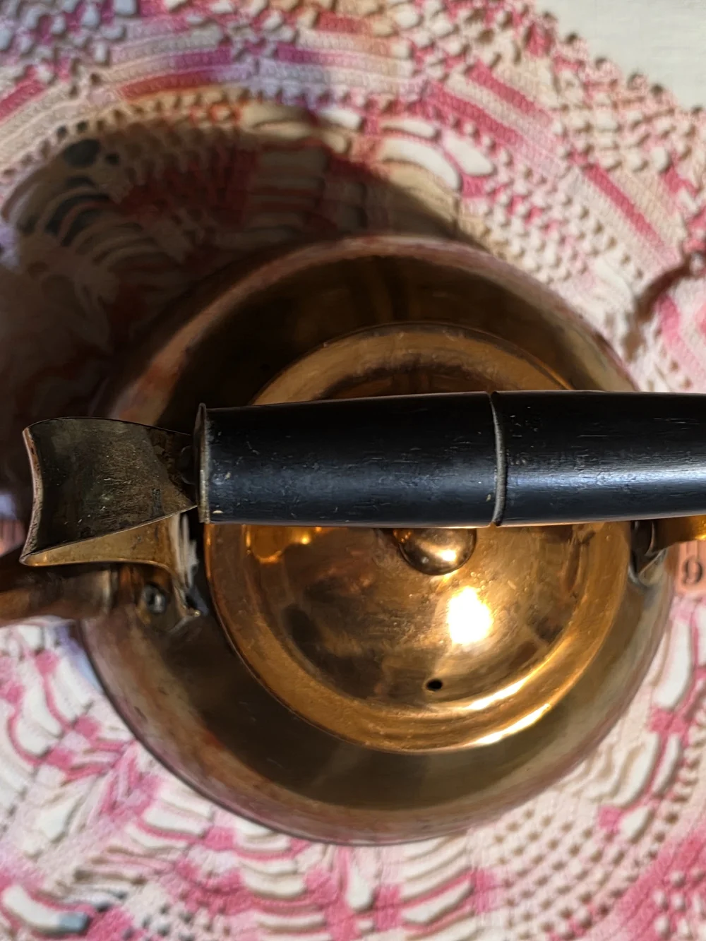 Copper-Finish Stovetop Teakettle with Black Handle